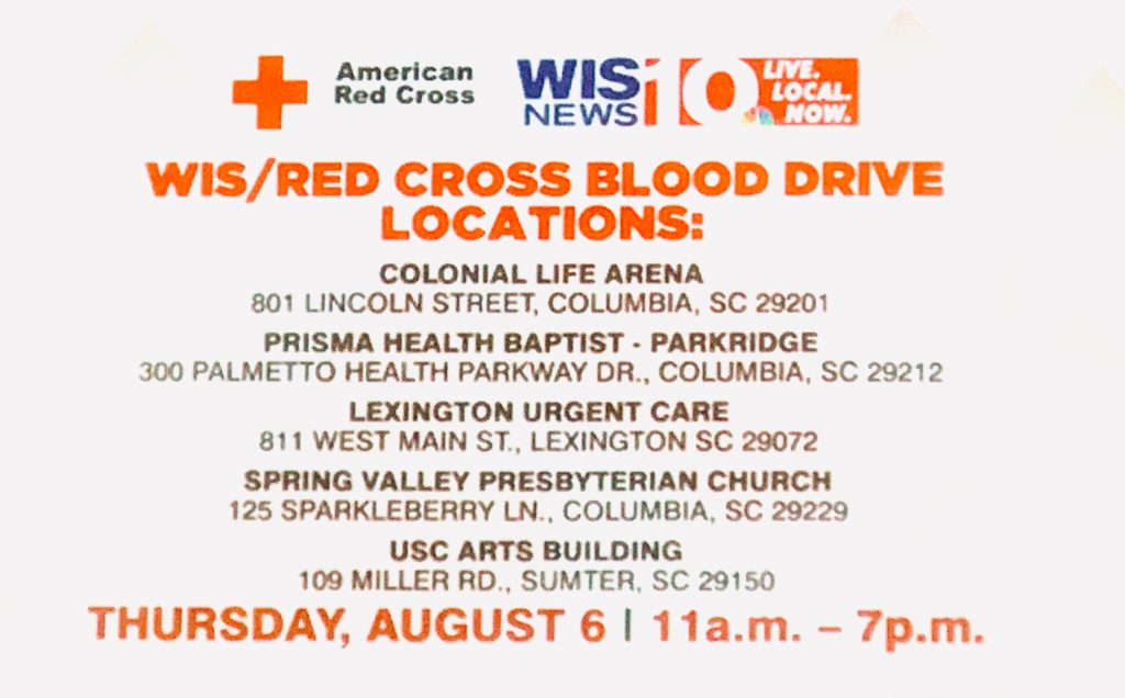 Blood Drive Prisma Health Parkridge August 6th